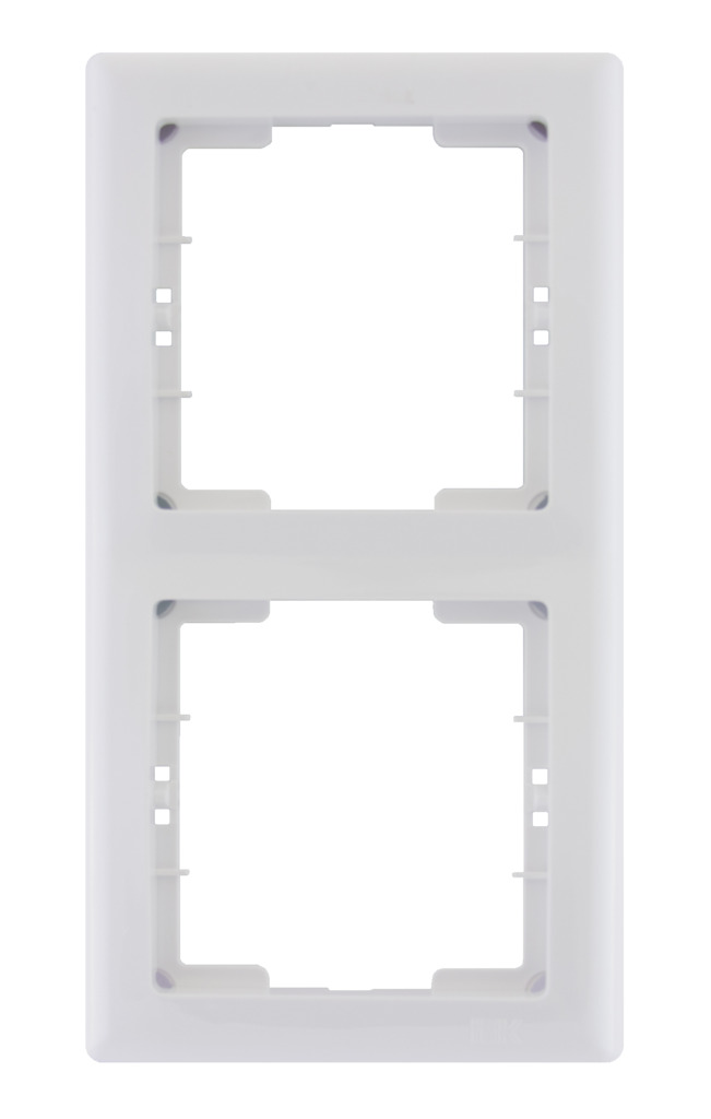 РВ02-00-0-ББ Рамка вертикальная 2 поста серия BOLERO (белый) IEK