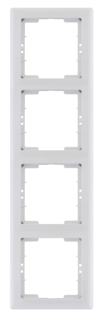 РВ04-00-0-ББ Рамка вертикальная 4 поста серия BOLERO (белый) IEK
